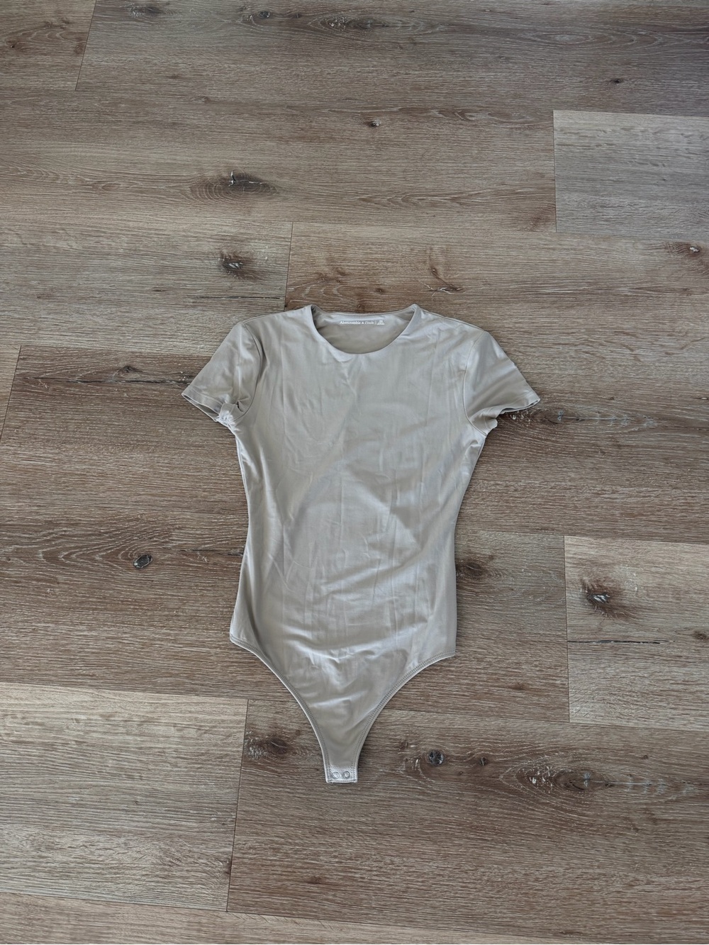 Abercrombie & Fitch Beige Short Sleeve Bodysuit